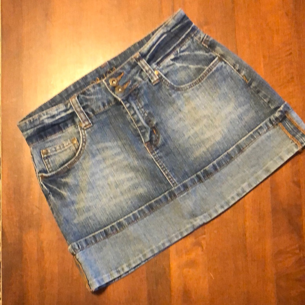 SIDE STREET Denim Mini Skirt Size S (L-90)